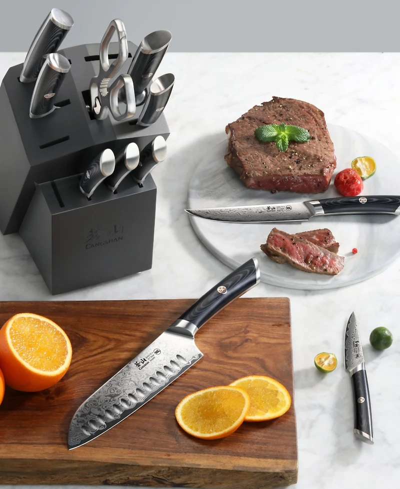 Cangshan Kuro Series Steel 12-Pc. Knife Set