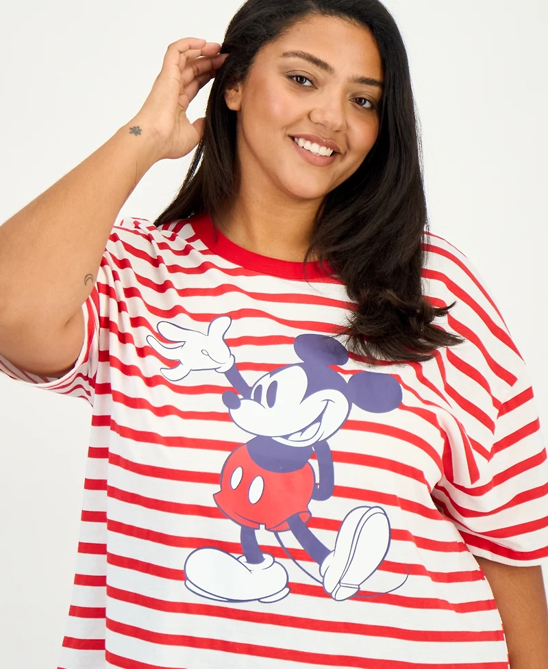 Disney Trendy Plus Striped Mickey Mouse T-Shirt