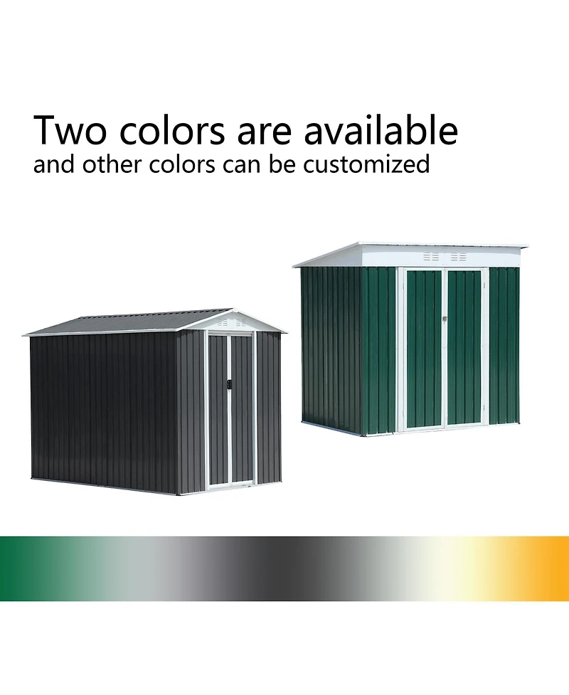 Mondawe 6FTx4FT Aluminum Alloy Frame Outdoor Storage Sheds With Sloping Roof,Sliding Door