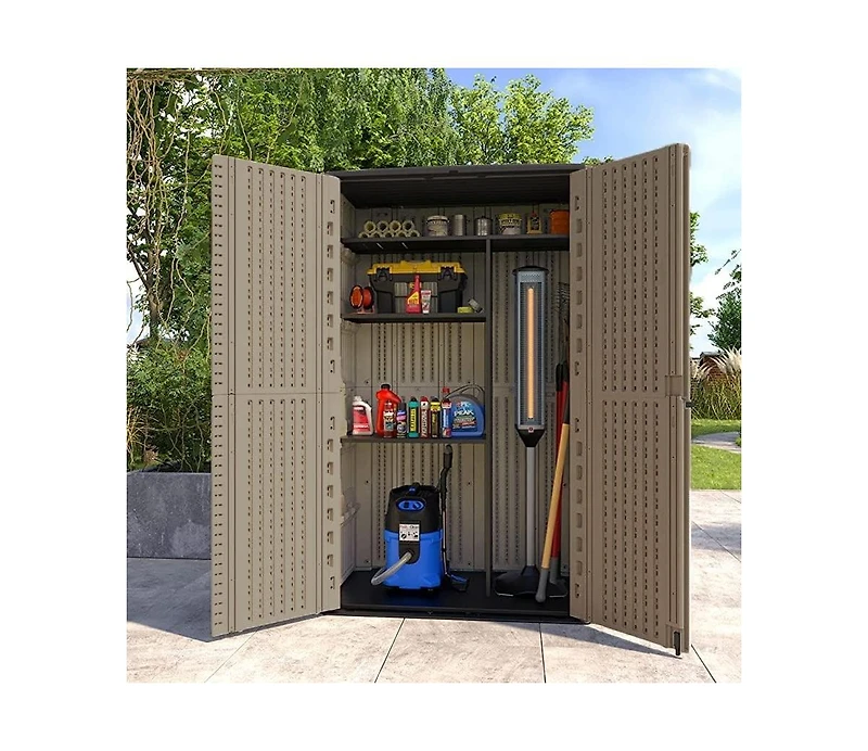 50 "W x 29" D 79.53"H Outdoor Storage Shed with Sliding Door ,Double Cabinet