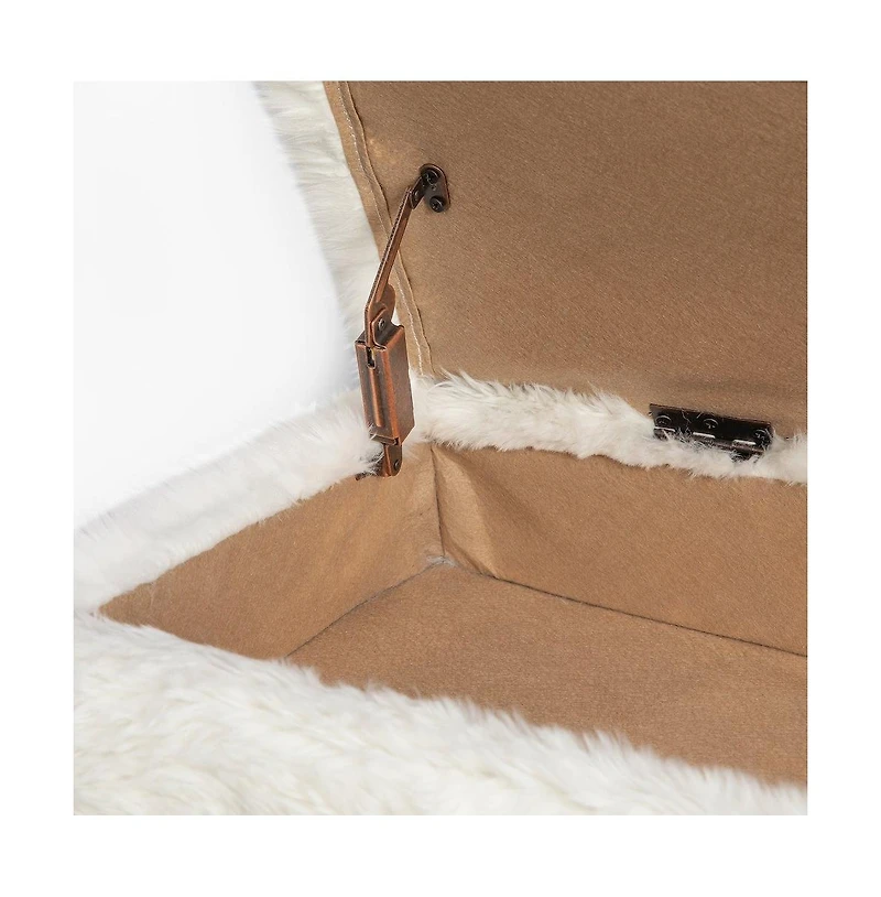 Jofran Huggy Luxury Plush Faux Fur Upholstered Storage Bench