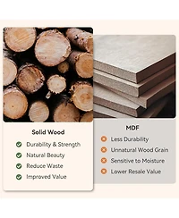 Tribesigns 31.5" Solid Wood Vertical File Cabinet with 2 Drawers, Farmhouse Tall Filing Cabinet for Home Office, Adjustable Removable Hanging Bar