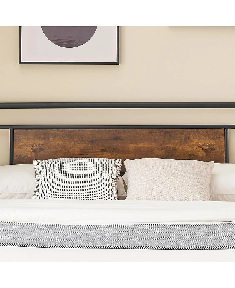 gaomon Queen Bed Frame with Headboard and Footboard, All-Metal Support Frame, Under-Bed Storage Available, Box Spring Free