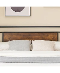 gaomon Queen Bed Frame with Headboard and Footboard, All-Metal Support Frame, Under-Bed Storage Available, Box Spring Free