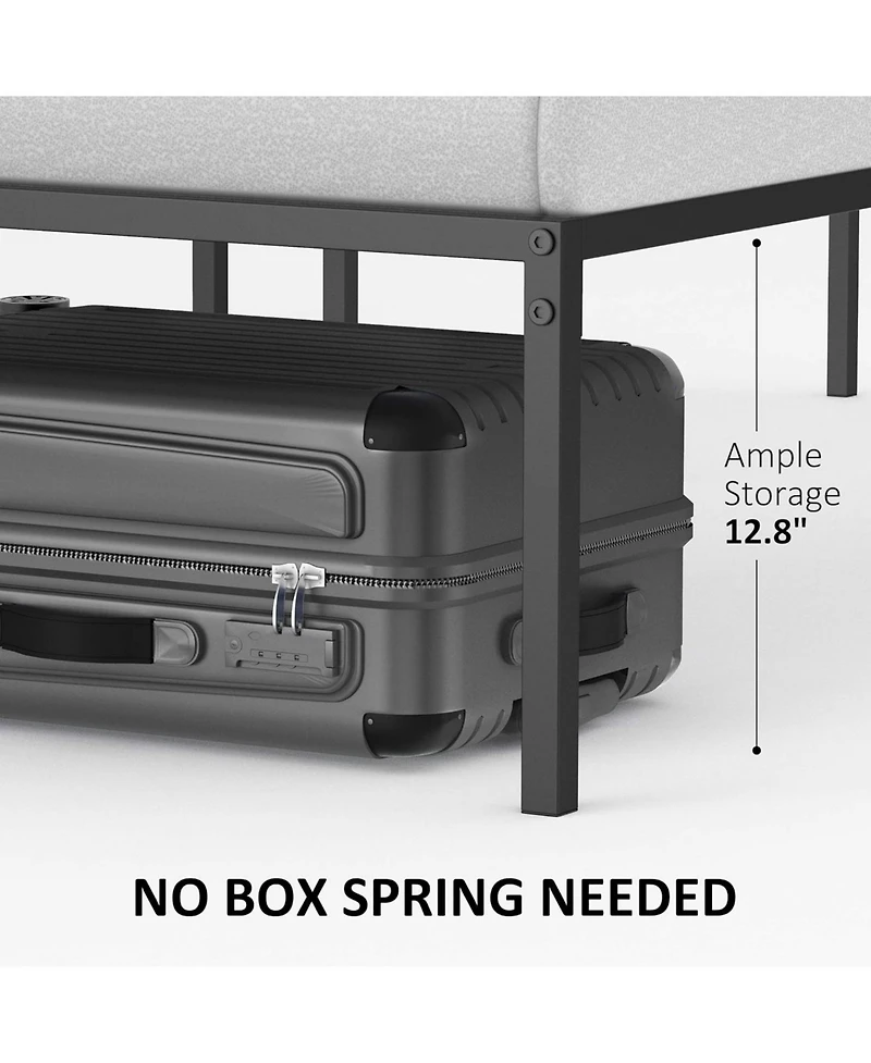 Gaomon 14 Inch Twin Bed Frame No Box Spring Needed, Heavy Duty Metal Platform Bed Frame Twin Size for Bedroom Easy Assembly, Noise Free, Black, Tiwn