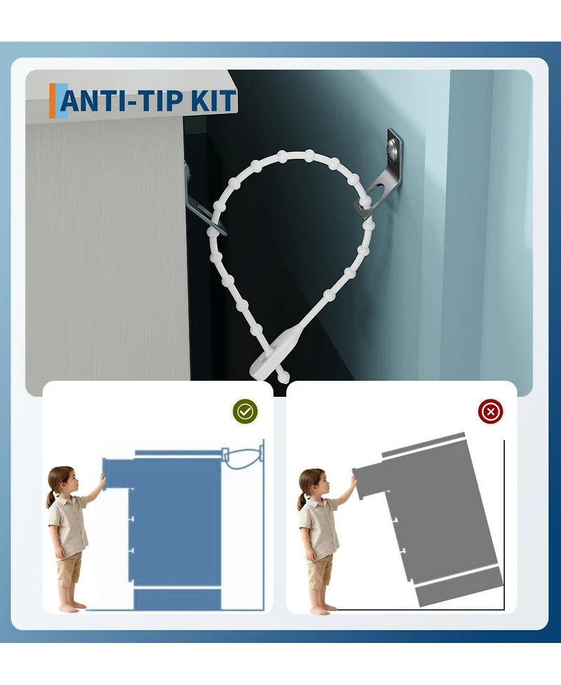 gaomon Tall 4-Drawer Dresser with Rgb Lights & Charging Station, App-Controlled Led Wooden Chest for Bedroom