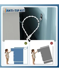 gaomon Tall 4-Drawer Dresser with Rgb Lights & Charging Station, App-Controlled Led Wooden Chest for Bedroom