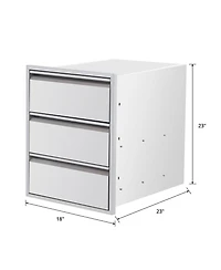 gaomon 18" Outdoor Kitchen Drawers with Paper Towel Holder, Stainless Steel 3-Layer Bbq Drawers