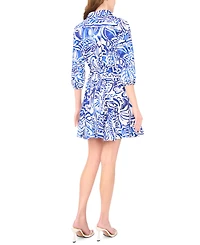 Msk Women's Long-Sleeve Tie-Waist Dress