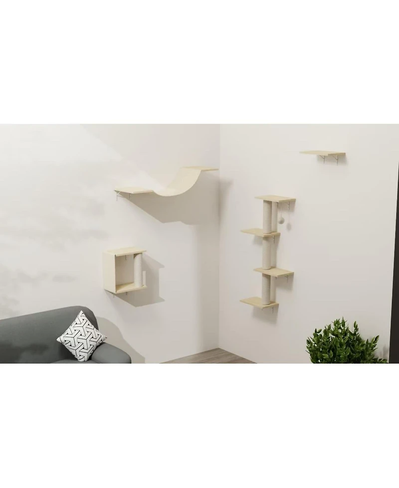 Zeus & Ruta Modern Wall-Mounted Cat Furniture 4pcs
