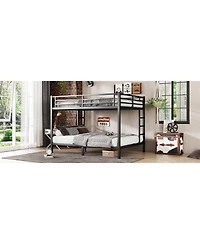 Streamdale Furniture Metal Queen/Queen Bunk Bed - Space-Saving, Noise-Reduced