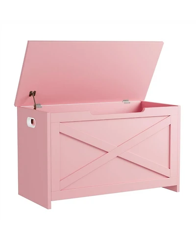 gaomon Farmhouse Wooden Storage Chest, Safety Hinge Storage Bench for Entryway & Living Room