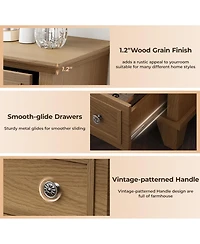Gaomon Drawer Tall Dresser for Bedroom, 48" Wood Chest with Deep Drawers and Metal Handles.