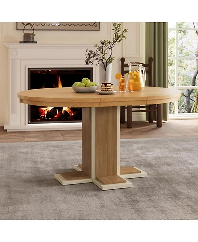 Streamdale Furniture Extendable Oval Dining Table, Solid