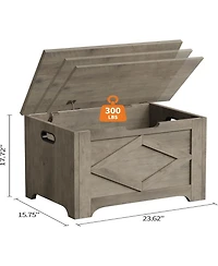 gaomon 23.6" Wooden Storage Chest, Storage Bench with Safety Hinge for Entryway & Living Room