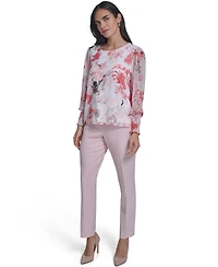 Calvin Klein Women's Mixed Media Long-Sleeve Top