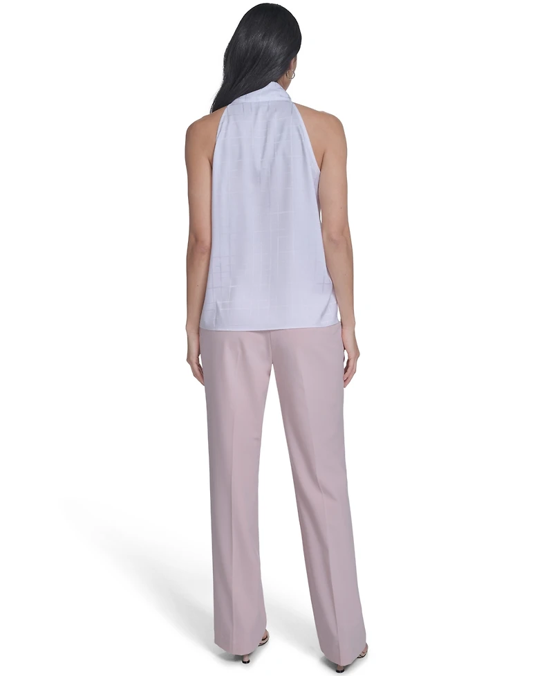 Calvin Klein Women's Sleeveless Tie Neck Blouse