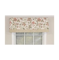 Rlf Home Gianna Banded Valance Spa. 3" Rod Pocket, Contrast bottom banding. 50"W x 16"L