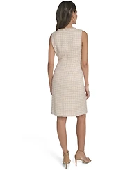 Eliza J Women's Sleeveless Sheath Crew Neck Short Dress