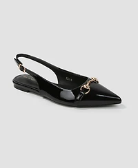 Berness Women's Rio Patent Slingback Flats with Gold-Tone Bit