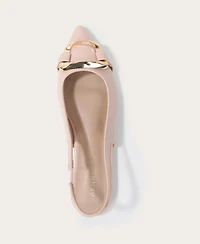 Berness Women's Caeli Slingback Flats with Gold Tone Buckle