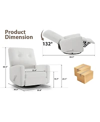 gaomon Recliner Chair, 360° Swivel Rocking Glider Chair for Adults with Adjustable Backrest & Footrest