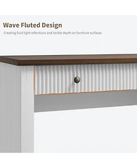 gaomon 54" Fluted Executive Desk with Charging Station