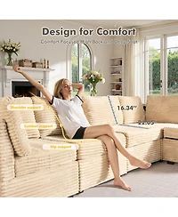 Xizzi 128''×96'' Modular Sectional Sofa , 8-Piece U-Shaped Deep Seat Cloud Couch with Chaise Ottoman