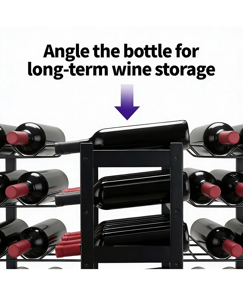Yigii Bamboo Wine Rack for 12 Bottles - Sturdy, Fresh, Space-saving