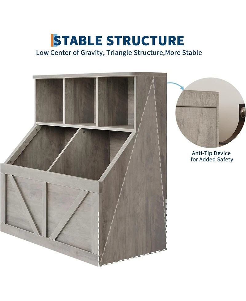 gaomon Kids Toy Storage Organizer with Bookshelf, Toy Storage Cabinet