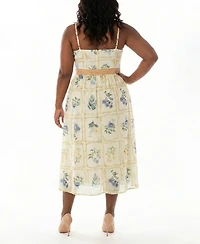 Taylor Plus Square Neck Belted Midi Dress