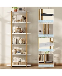 gaomon 6-Tier Wooden Bookshelf