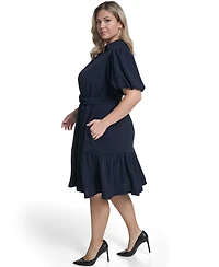 Jessica Howard Plus Single Tiered Shirt Dress