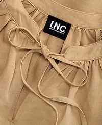 I.n.c. International Concepts Women's Long Sleeve Linen-Blend Blouse, Macy's Exclusive