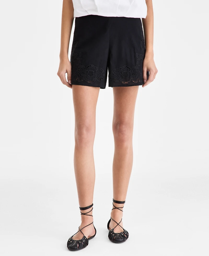 I.n.c. International Concepts Women's Lace Trim Shorts, Macy's Exclusive