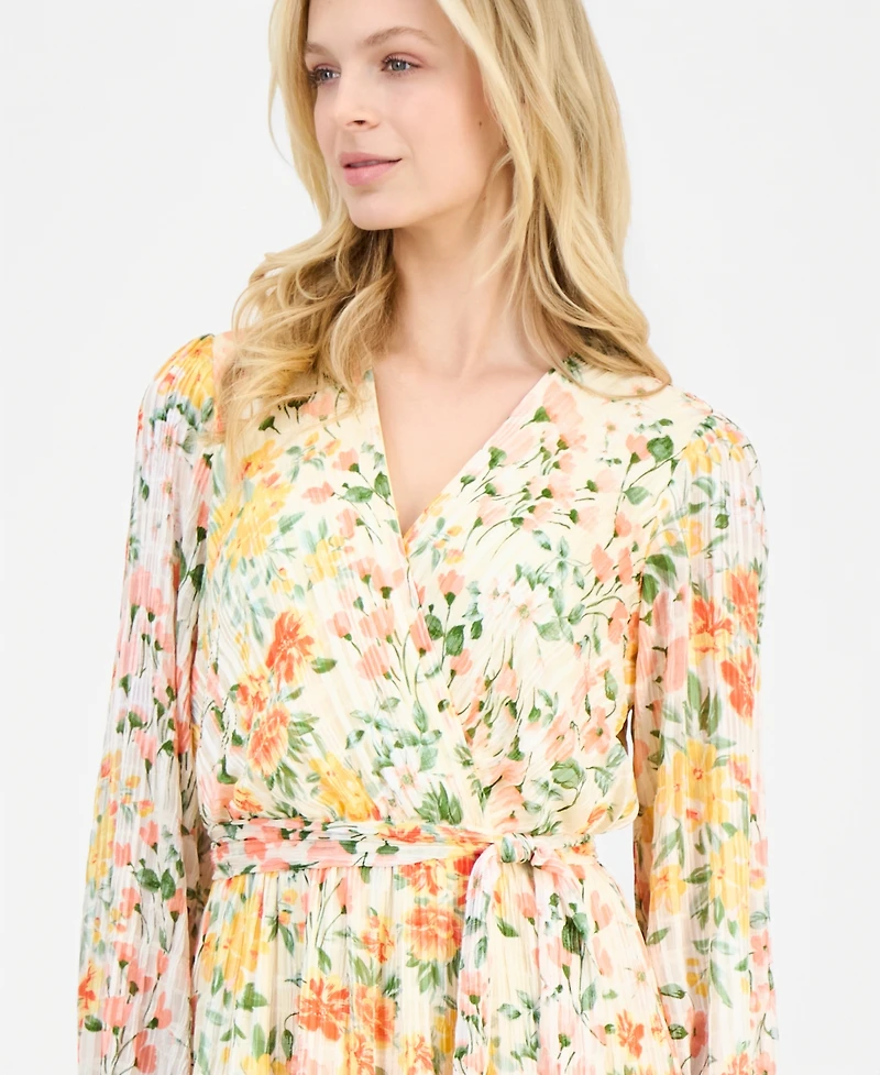 Robbie Bee Women's Pleated Tiered Dress