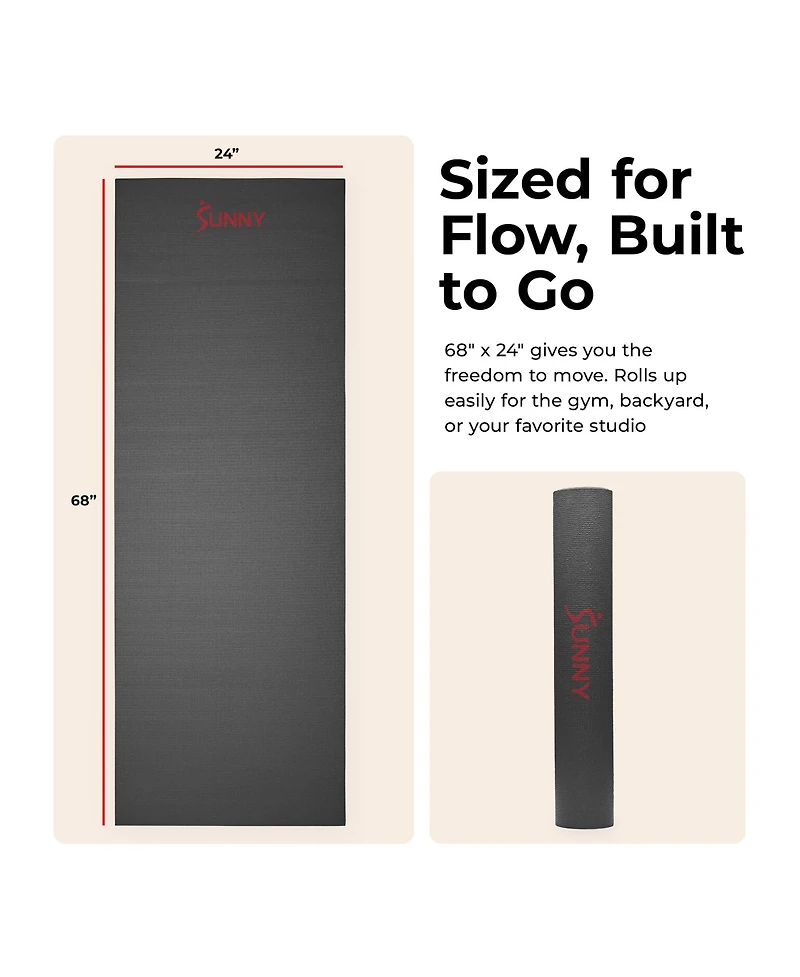 Sunny Health & Fitness Durable Tear-Resistant Yoga Mat