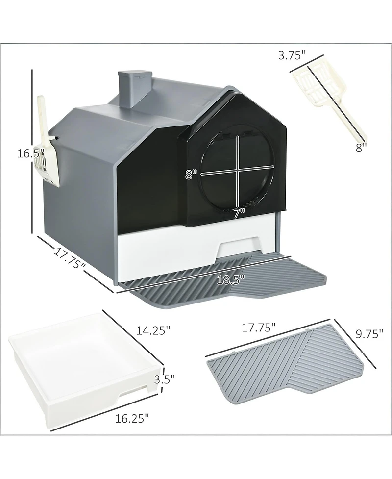 Zeus & Ruta Easy to Clean Cat Litter Box Hooded Cat Litter Box