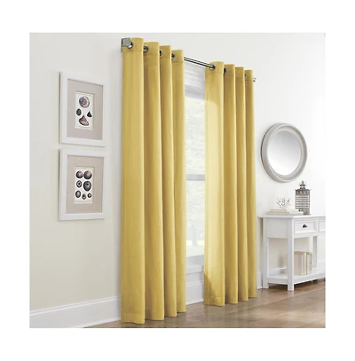 Habitat Harmony Light Filtering Crinkled Texture on Supple Drapeable Flowing Fabric Grommet Curtain Panel 52" x 63" Yellow