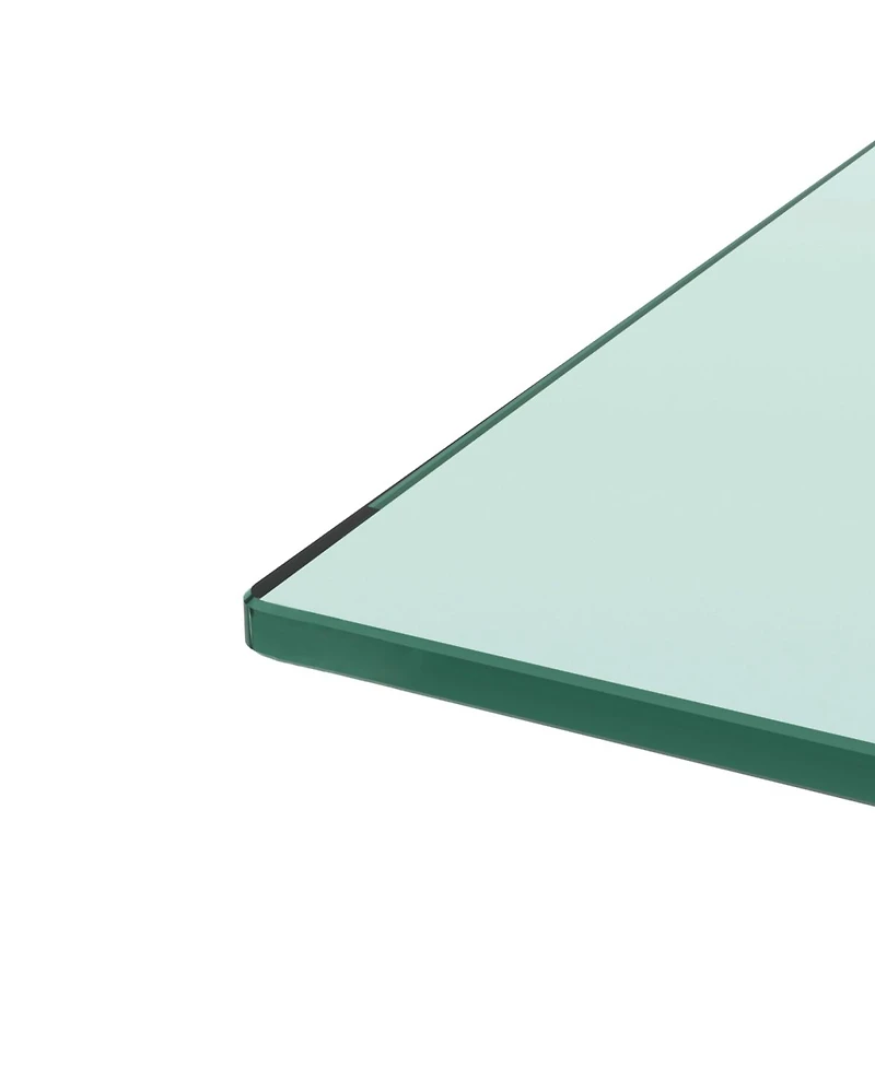 Streamdale Rectangle Glass Coffee Table, Clear, Modern Side Center Table