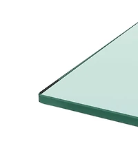 Streamdale Rectangle Glass Coffee Table, Clear, Modern Side Center Table