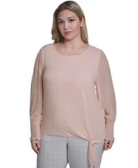 Calvin Klein Plus Mixed Media Long-Sleeve Top
