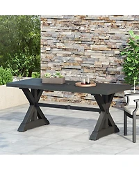 Streamdale Furniture Outdoor Dining Table, Antique Matte Black