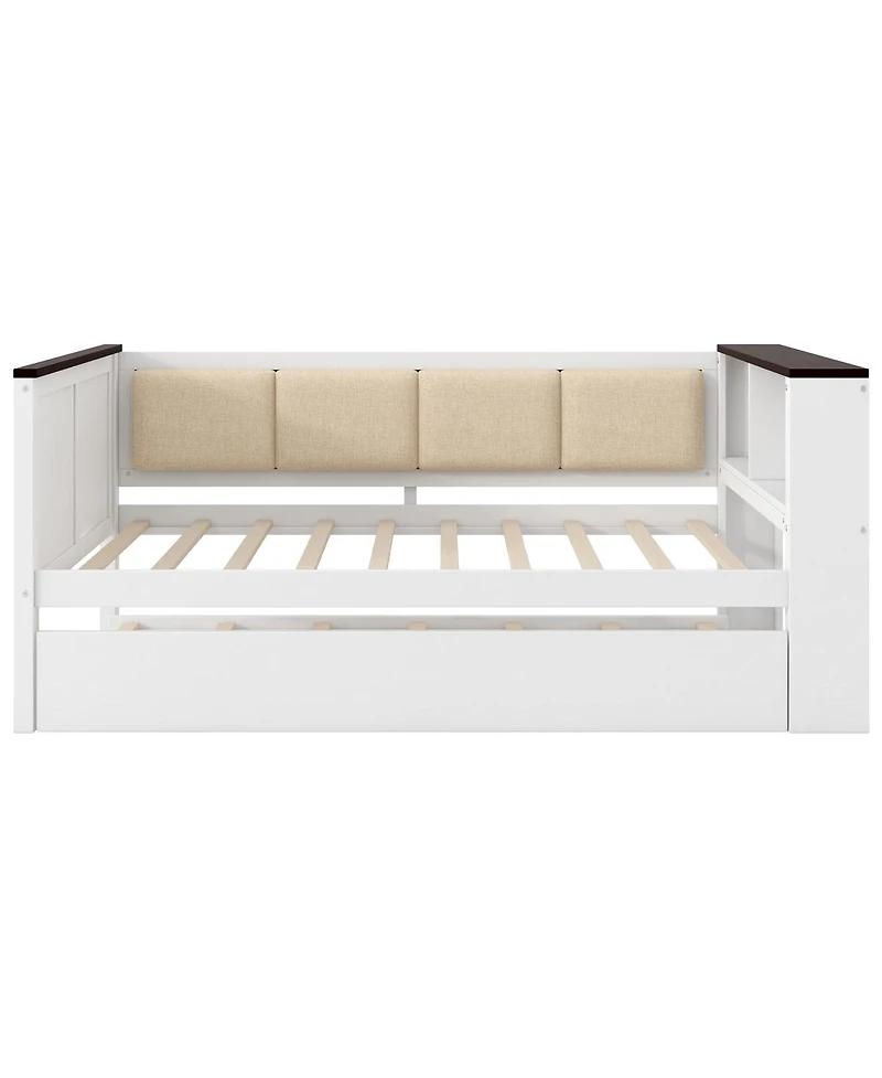 Streamdale Furniture Twin Size Wood Daybed with Storage, Usb, and Trundle