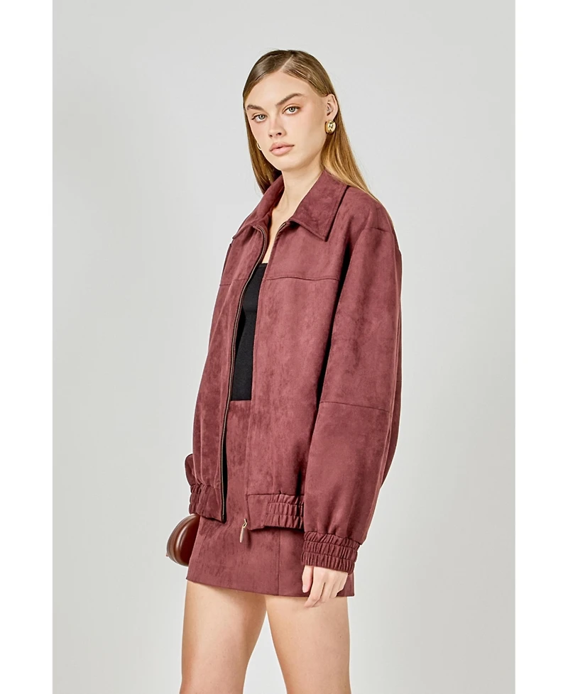 endless rose Women's Suede Work Jacket