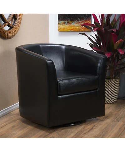 Streamdale Furniture Streamdale Corley Club Chair: Swivel Barrel Chair for Statement Seating