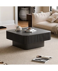 Streamdale Furniture Solid Wood Veneer Storage Coffee Table for Living Room
