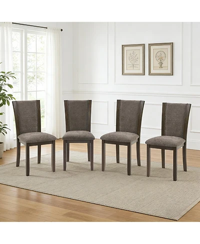 Streamdale Furniture Wooden Dining Chairs Set of 4 with Padded Seat, Upholstered Side Chair