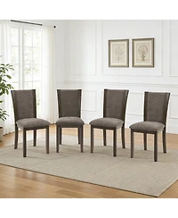 Streamdale Furniture Wooden Dining Chairs Set of 4 with Padded Seat, Upholstered Side Chair