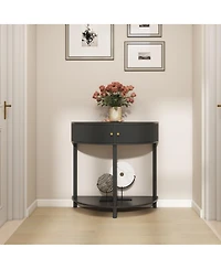 Streamdale Furniture Artisan Wave Demi-Lune Console Table, 2 Drawers, Hallway